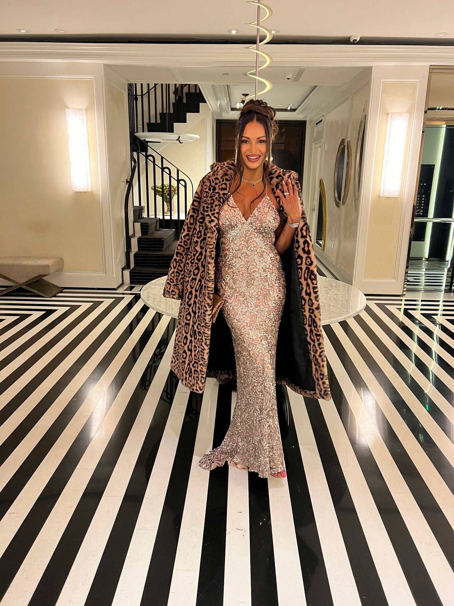 Leopard Full Length Fur Coat