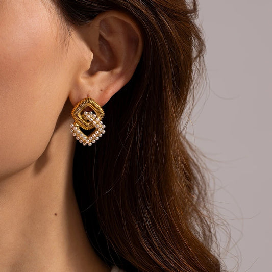 Gold & Pearl Earrings