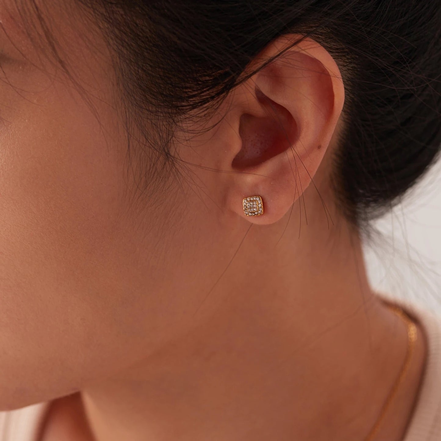 Square Brilliant Diamond Studs