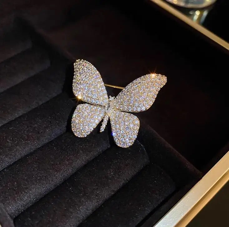 Diamond Butterfly Brooch