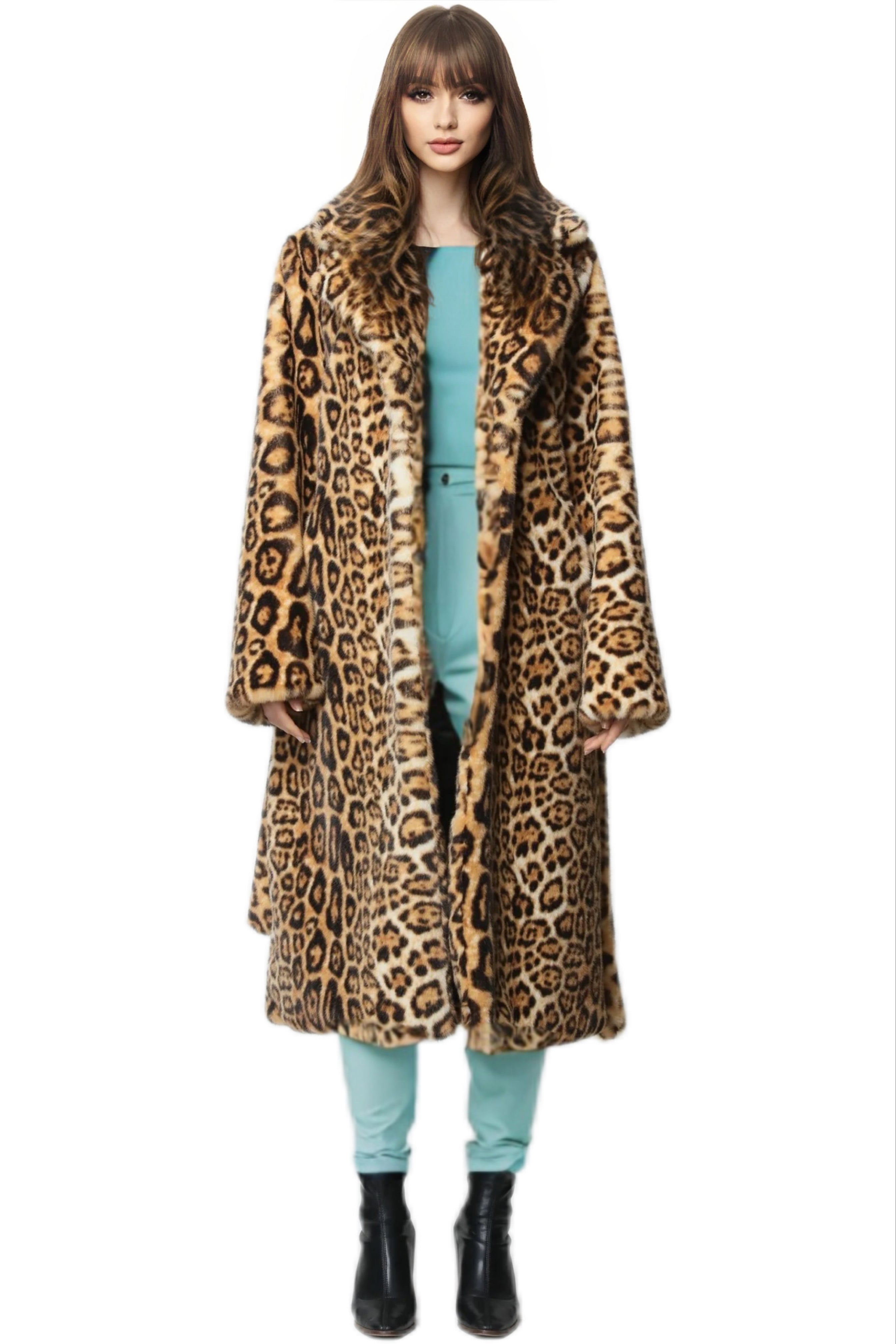 Leopard Full Length Fur Coat