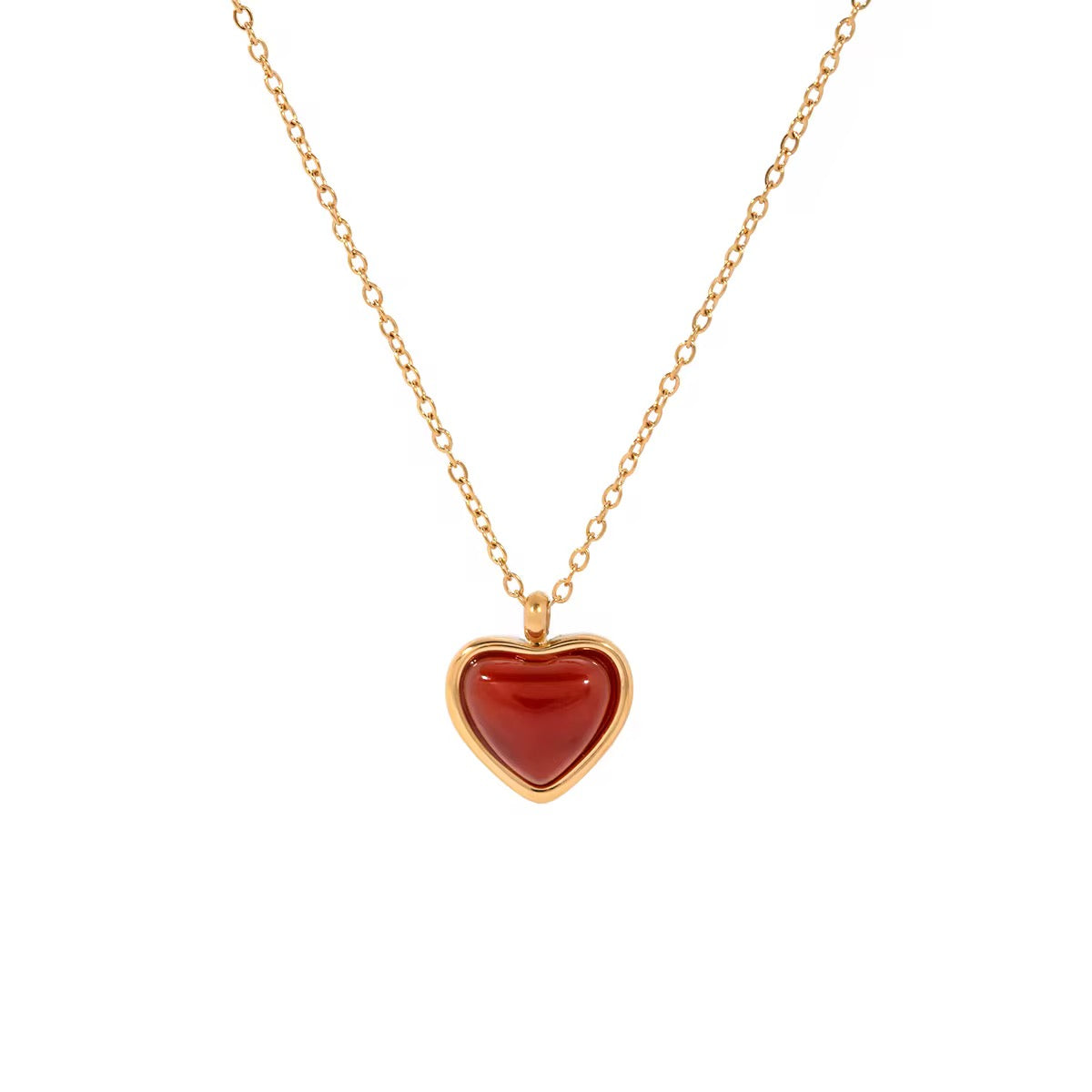 Red Agate Heart Pendant