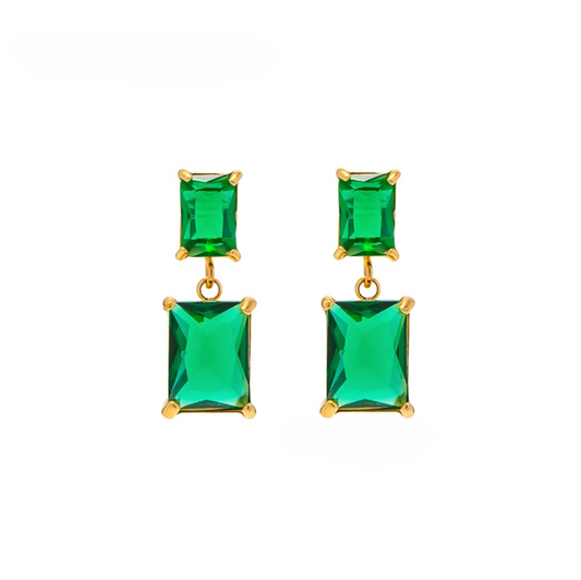 Double Emerald Earrings