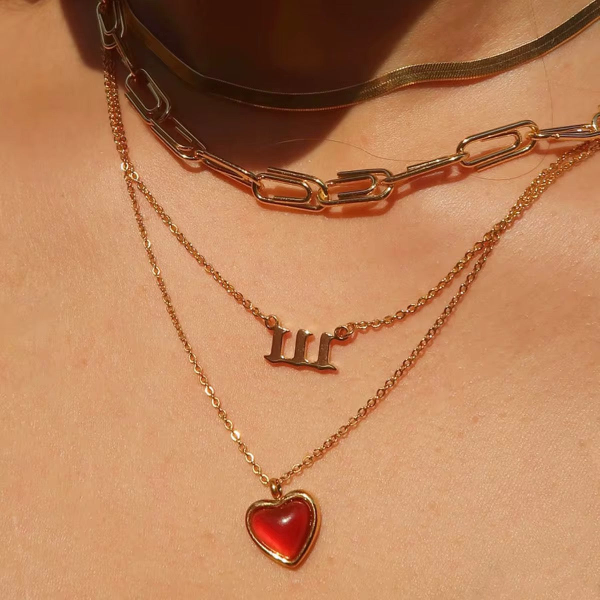 Red Agate Heart Pendant