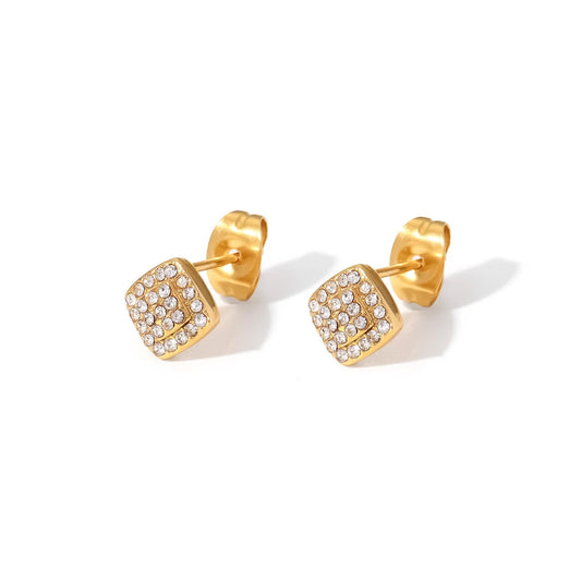 Square Brilliant Diamond Studs