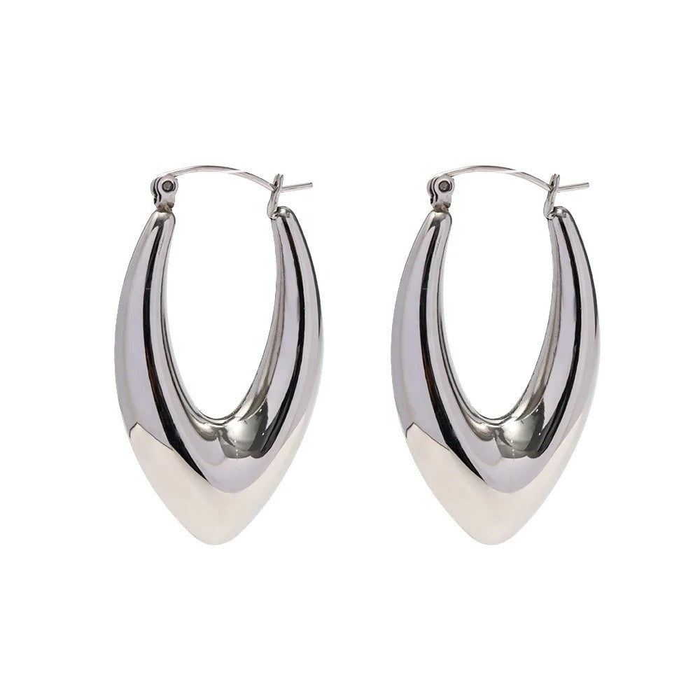 Parisian Silver Hoops