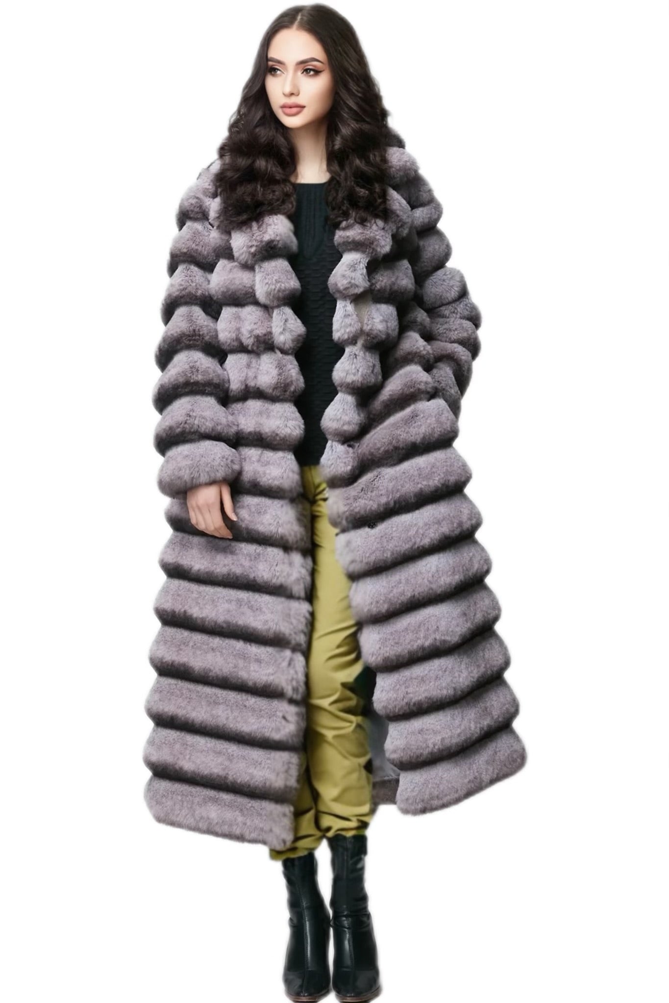 Grey Fauxchilla Coat