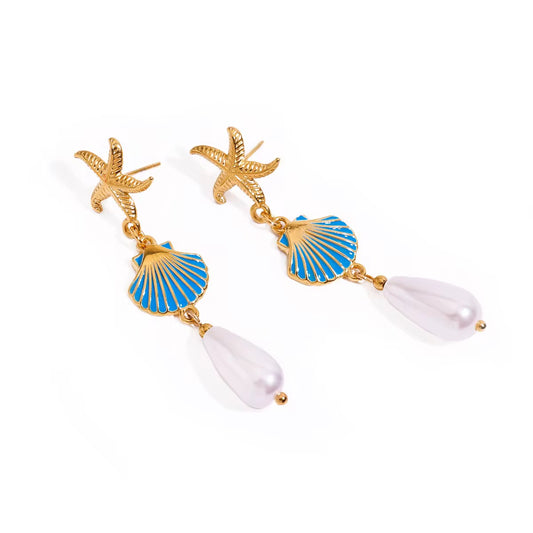 Starfish Shell Earrings
