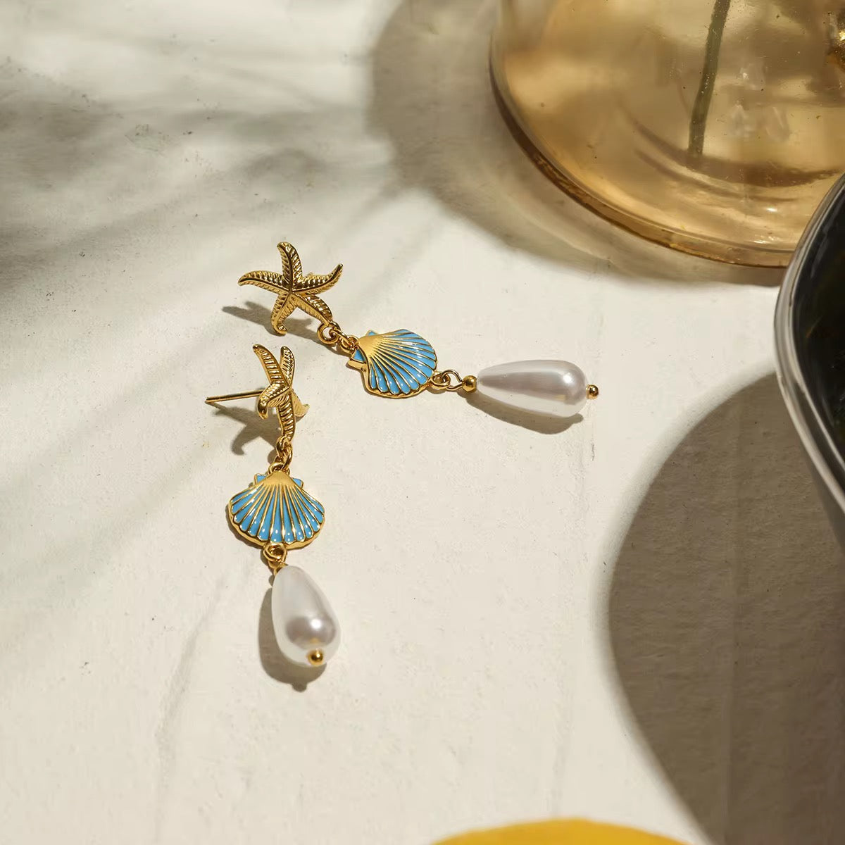 Starfish Shell Earrings